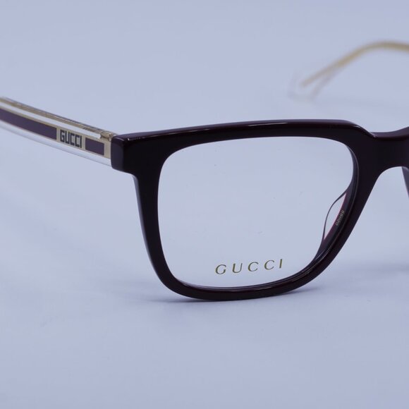 Gucci GG0560ON 007 Eyeglasses Burgundy 55mm Square Frame - Picture 2 of 13